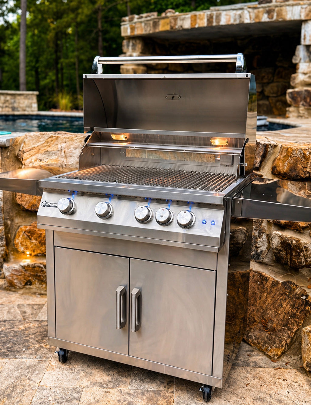 Rhino Pro 40-inch 5 Burner Built-In Grill with Rear Burner