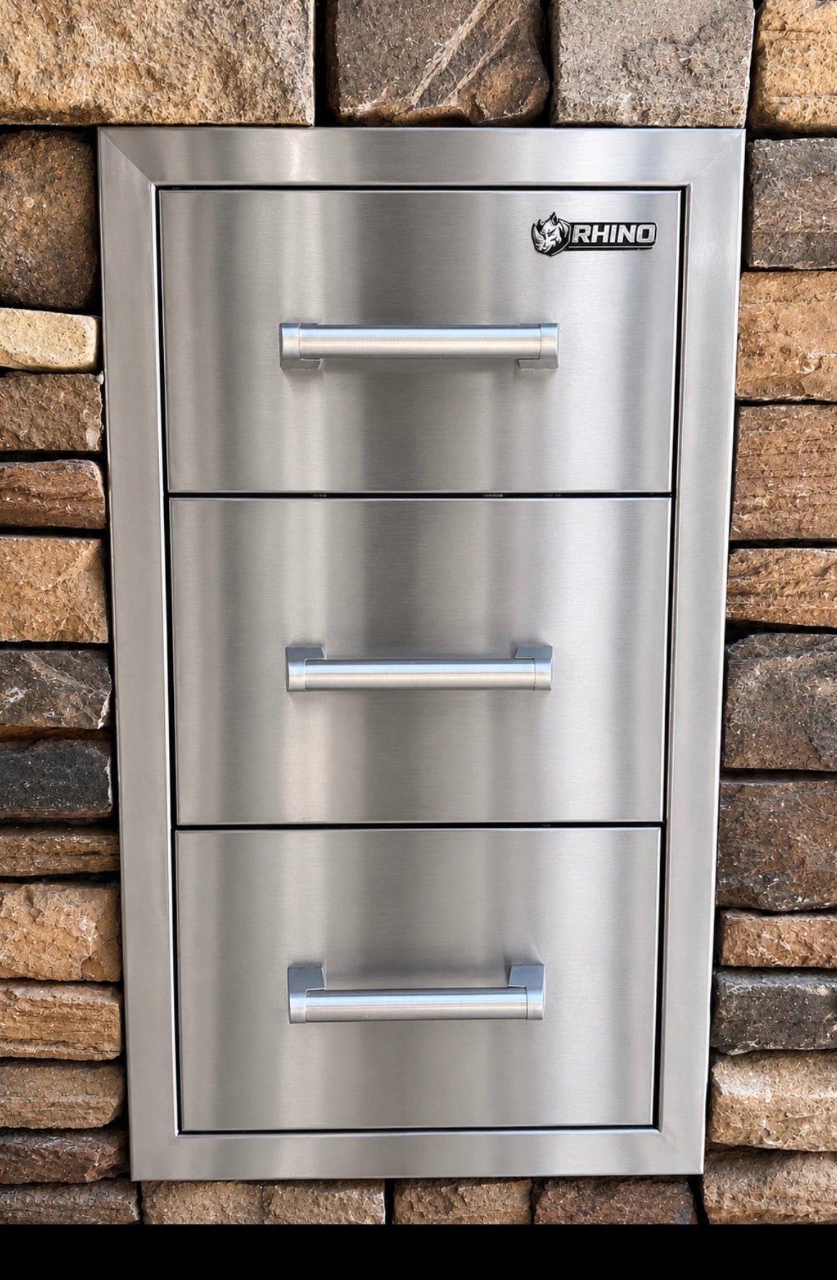 Rhino 17in Stainless Steel Triple Drawer with Easy Close R3DRW-1